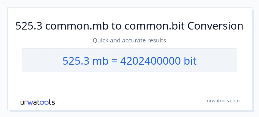 525.3 Megabytes patungong Bits na conversion