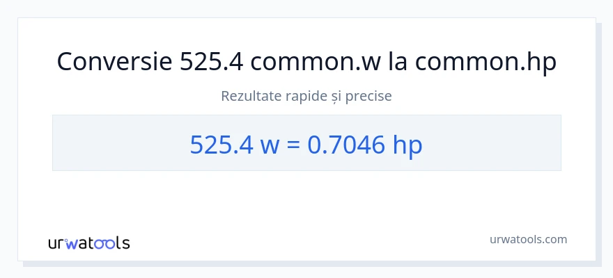 Conversie 525.4 wați la cai putere