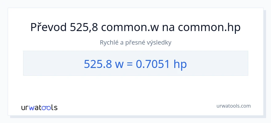 Konverze z watty na koňská síla: 525.8