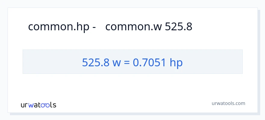 המרה של 525.8 וואט ל- כּוֹחַ סוּס