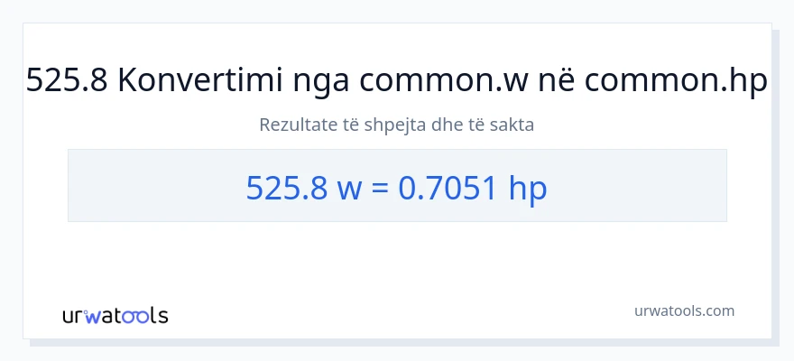Konvertimi 525.8 vat në kuajfuqi