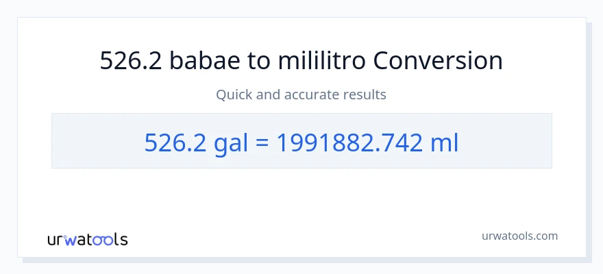 526.2 Mga galon patungong mga mililitro na conversion