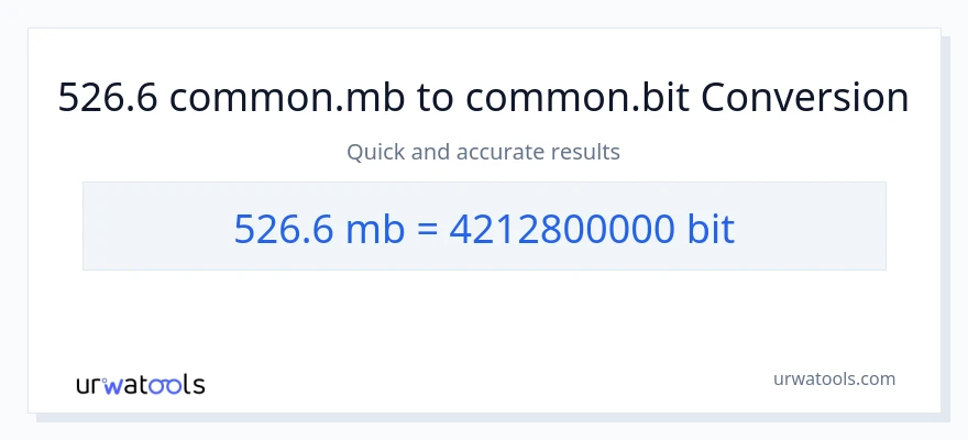 526.6 Megabytes patungong Bits na conversion