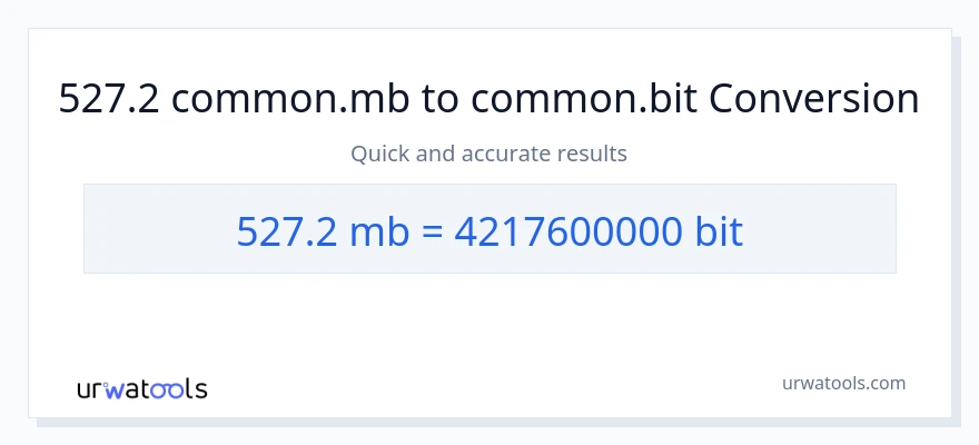 527.2 Megabytes patungong Bits na conversion