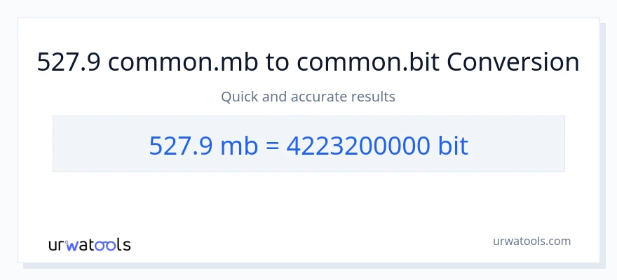 527.9 Megabytes patungong Bits na conversion