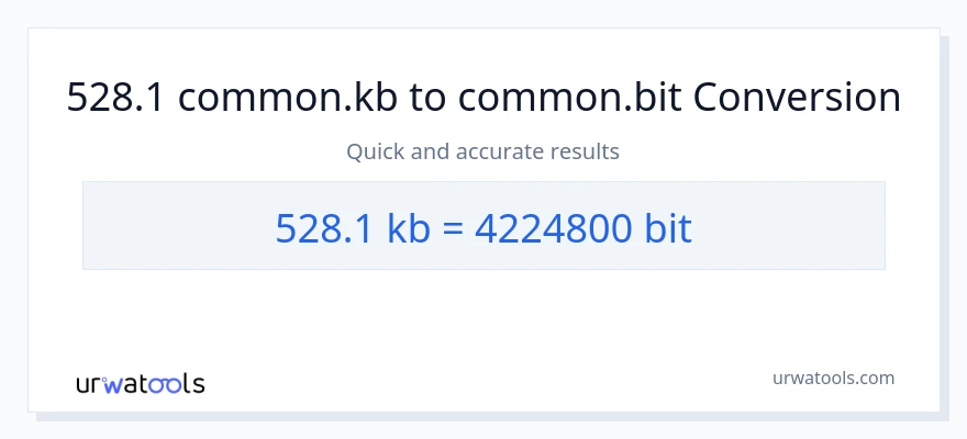 528.1 Kilobytes patungong Bits na conversion