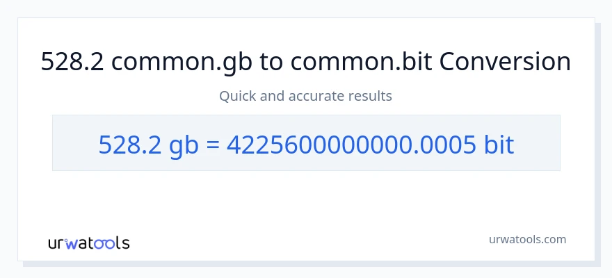 528.2 Gigabytes patungong Bits na conversion