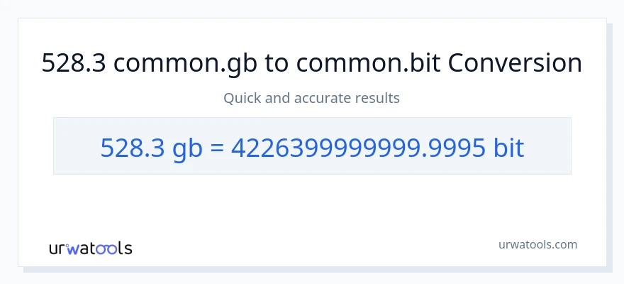 528.3 Gigabytes patungong Bits na conversion