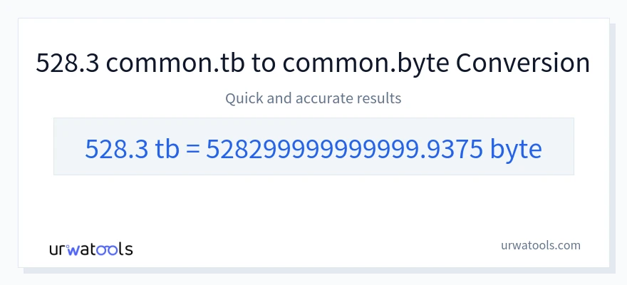 528.3 Terabytes 到 Bytes 轉換