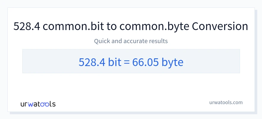 528.4 Bits 到 Bytes 轉換