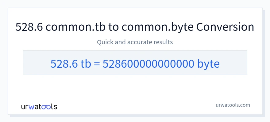 528.6 Terabytes 到 Bytes 轉換