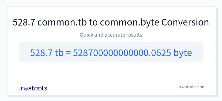 528.7 Terabytes 到 Bytes 轉換
