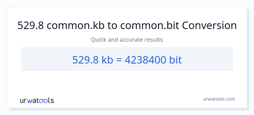 529.8 Kilobytes patungong Bits na conversion