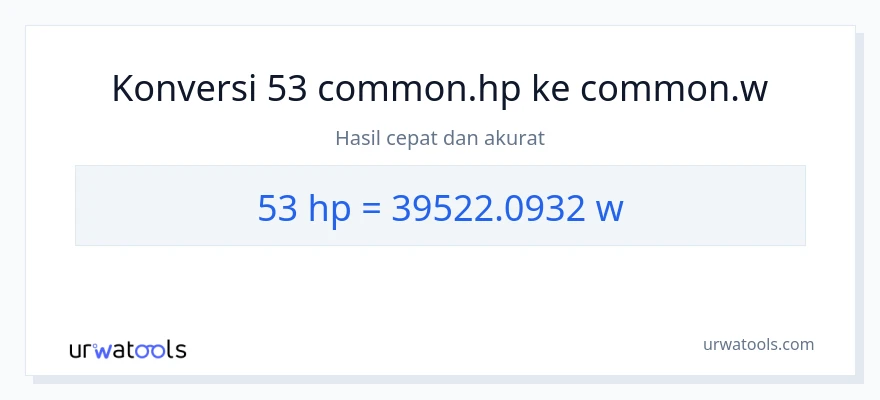 Konversi 53 daya kuda ke watt