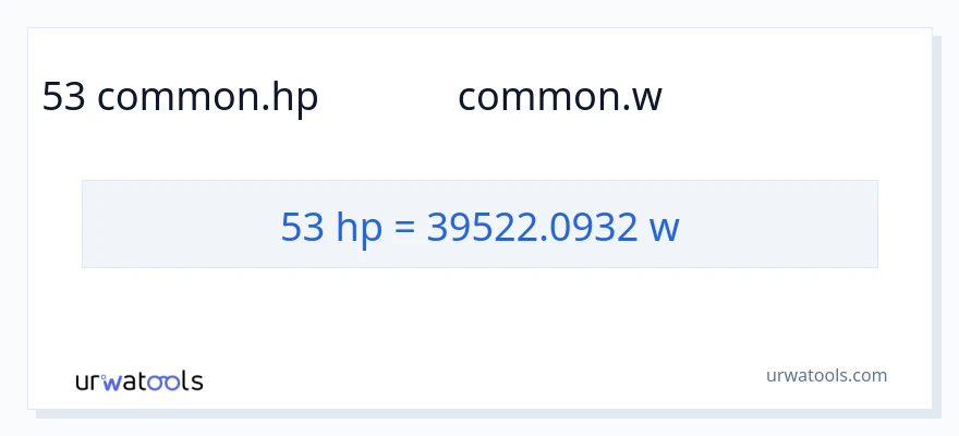 53 అశ్వశక్తి నుండి వాట్స్ కు మార్పిడి