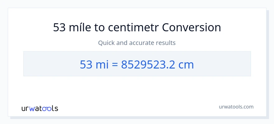 Konverze z míle na Centimetry: 53