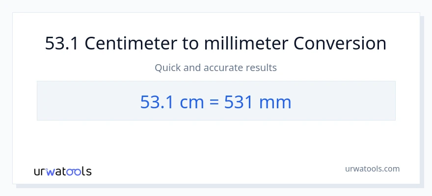 53.1 Centimeter til millimeter konvertering