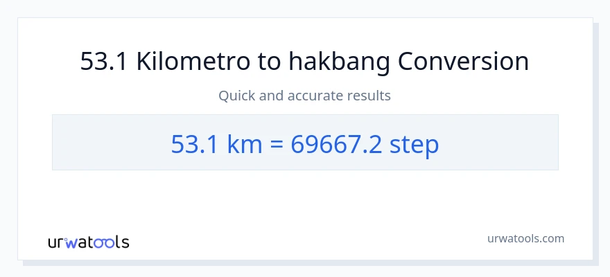 53.1 Kilometro patungong mga hakbang na conversion