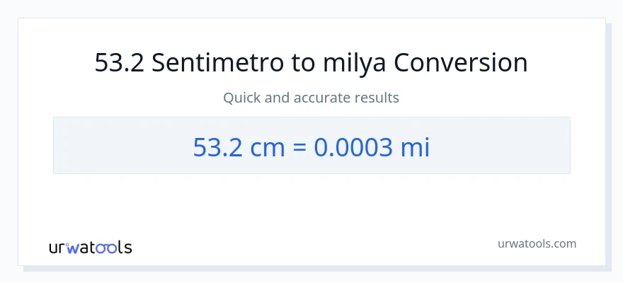 53.2 Mga Sentimetro patungong milya na conversion