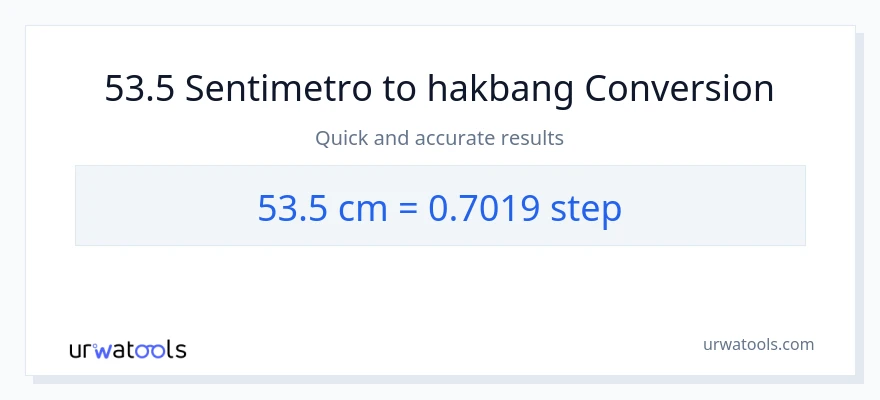 53.5 Mga Sentimetro patungong mga hakbang na conversion