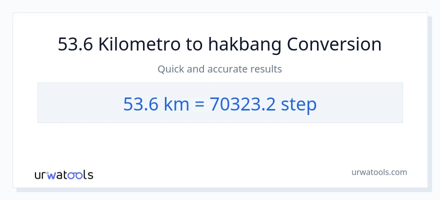 53.6 Kilometro patungong mga hakbang na conversion