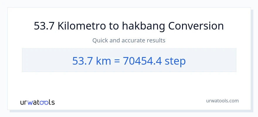 53.7 Kilometro patungong mga hakbang na conversion