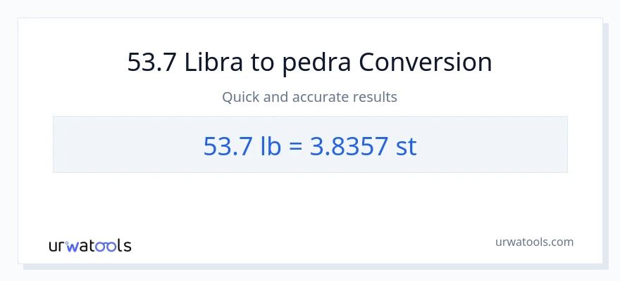 Conversão de 53.7 Lbs para Pedras