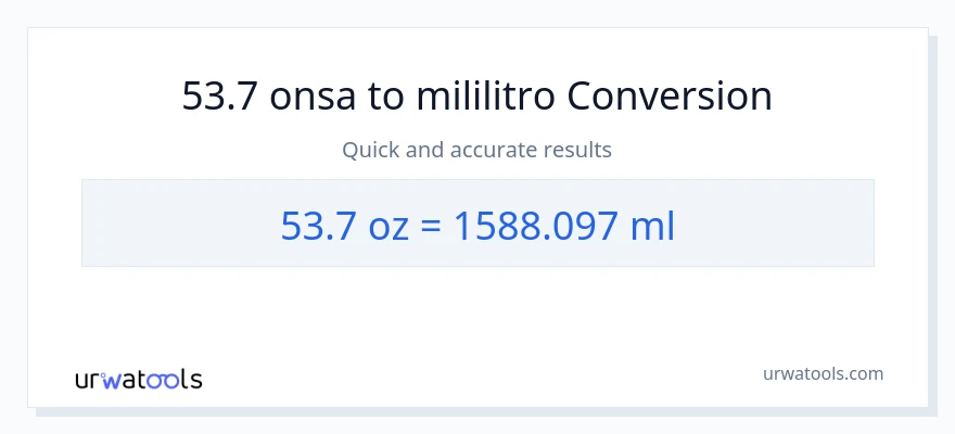 53.7 Mga onsa patungong mga mililitro na conversion
