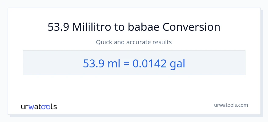 53.9 mga mililitro patungong Mga galon na conversion
