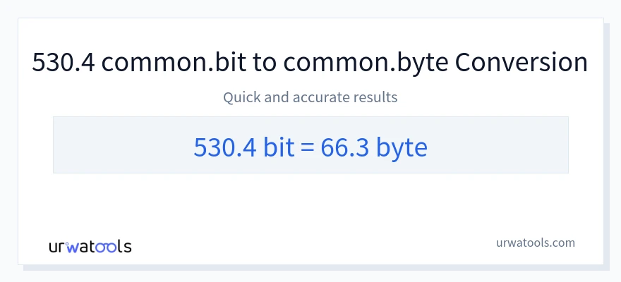 530.4 Bits 到 Bytes 轉換