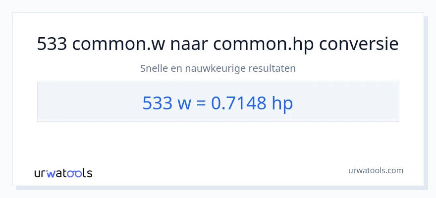 533 watt naar paardenkracht conversie