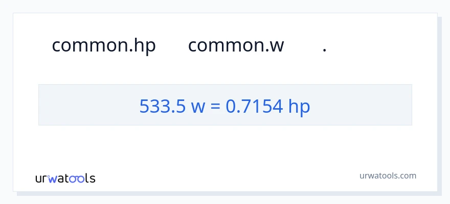تبدیل 533.5 وات به اسب بخار