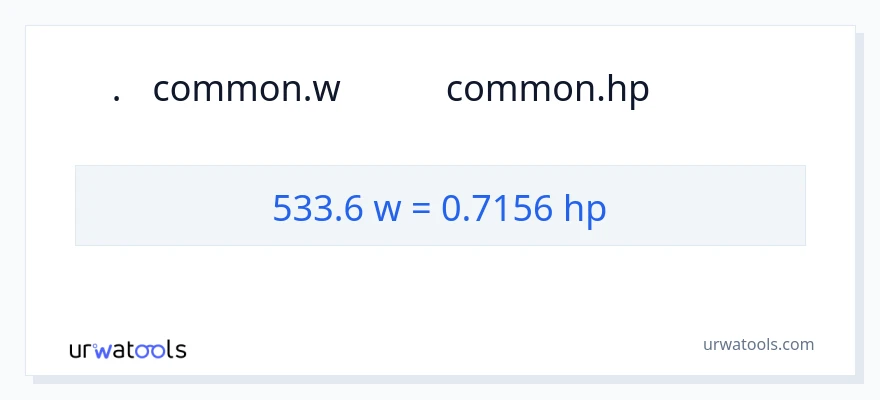533.6 ওয়াট থেকে অশ্বশক্তি রূপান্তর