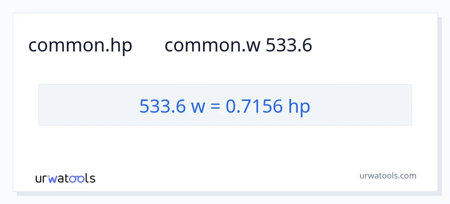 تبدیل 533.6 وات به اسب بخار