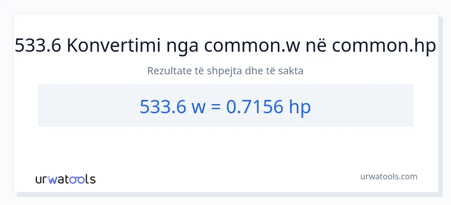 Konvertimi 533.6 vat në kuajfuqi