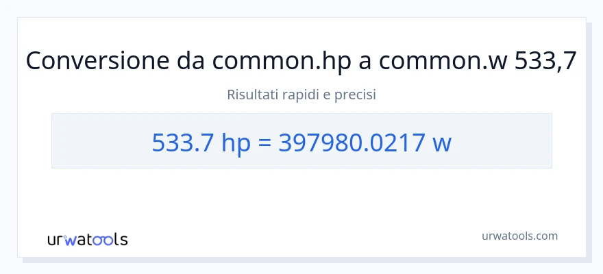 Conversione da 533.7 potenza a watt