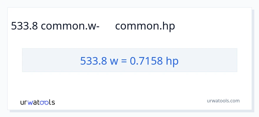 533.8 վատտ-ից ձիաուժ փոխակերպում