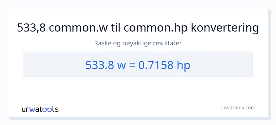 533.8 watt til hestekrefter konvertering