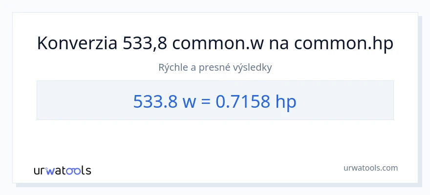 Konverzia z watty na konská sila: 533.8