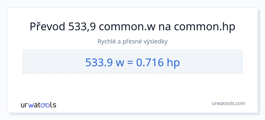 Konverze z watty na koňská síla: 533.9