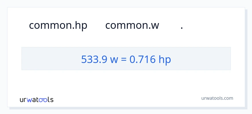 تبدیل 533.9 وات به اسب بخار