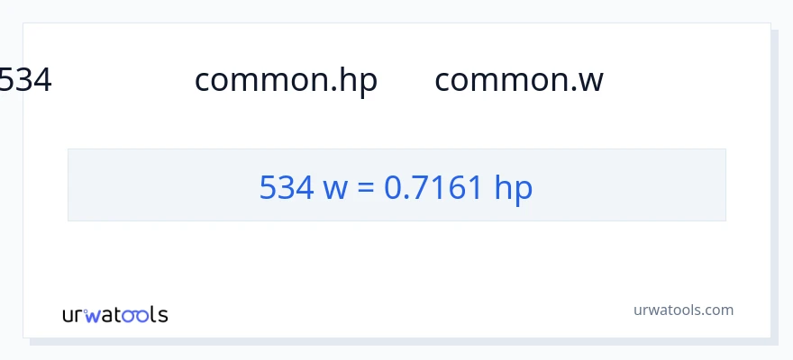 تبدیل 534 وات به اسب بخار