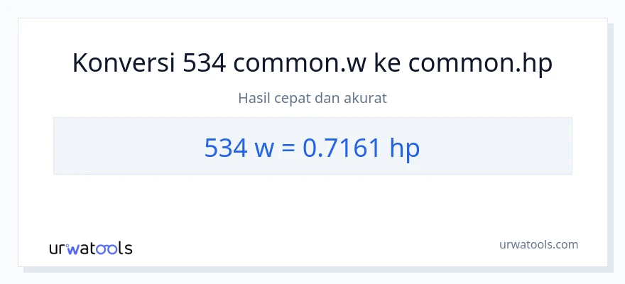 Konversi 534 watt ke daya kuda