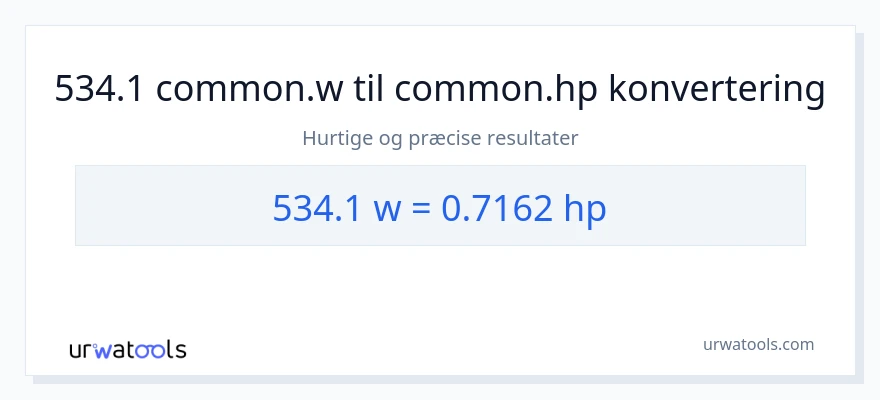 534.1 watt til hestekræfter konvertering