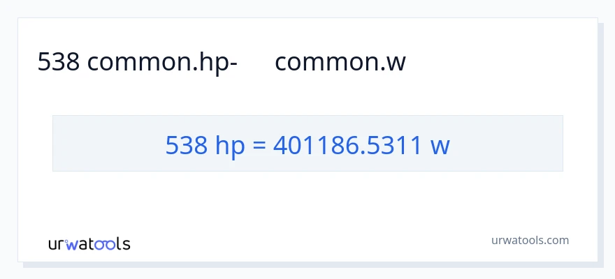 538 ձիաուժ-ից վատտ փոխակերպում