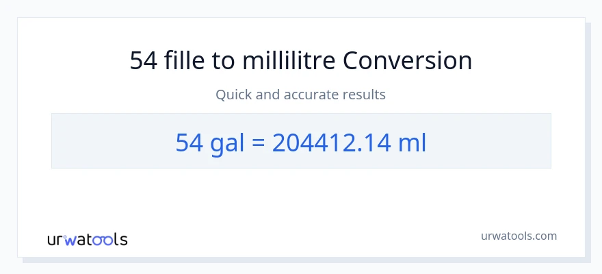 Conversion 54 Gallons vers millilitres