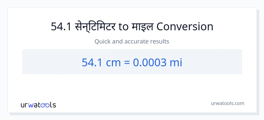 54.1 सेन्टिमिटर बाट माइल सम्म रूपान्तरण