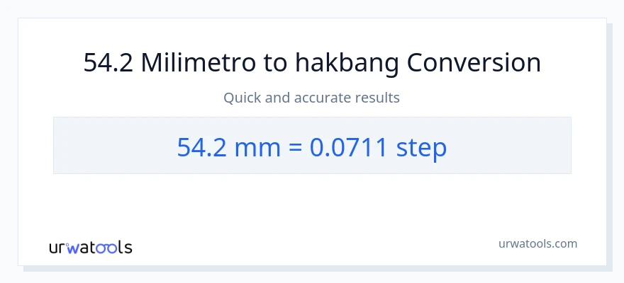 54.2 milimetro patungong mga hakbang na conversion