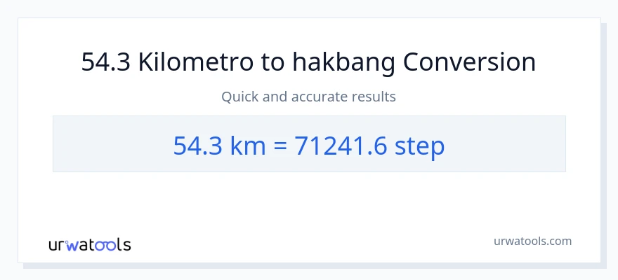 54.3 Kilometro patungong mga hakbang na conversion