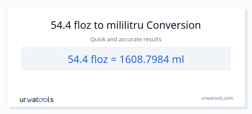 Conversie 54.4 uncii fluide la mililitri